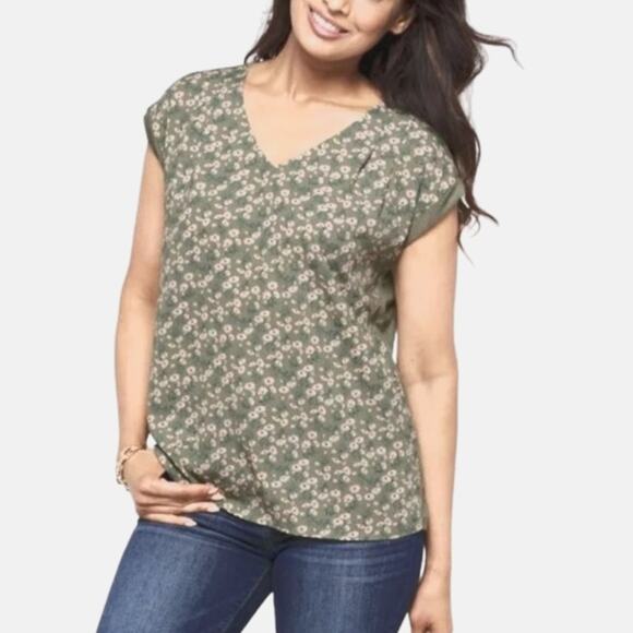 NWT Papermoon Green Floral Top Sz Small - Picture 1 of 9